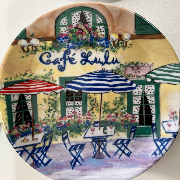 Other - Santa Barbara Ceramic Design Cafe Le Jardin Canape Plates Set of 4 French Theme